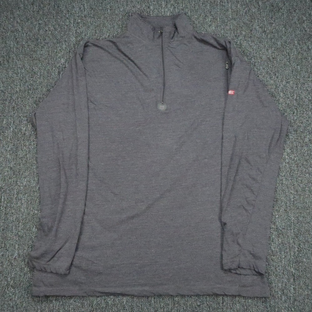 SCOTTeVEST‎ Pullover Mens XL Gray Quarter Zip Travel Pocket Mock Neck